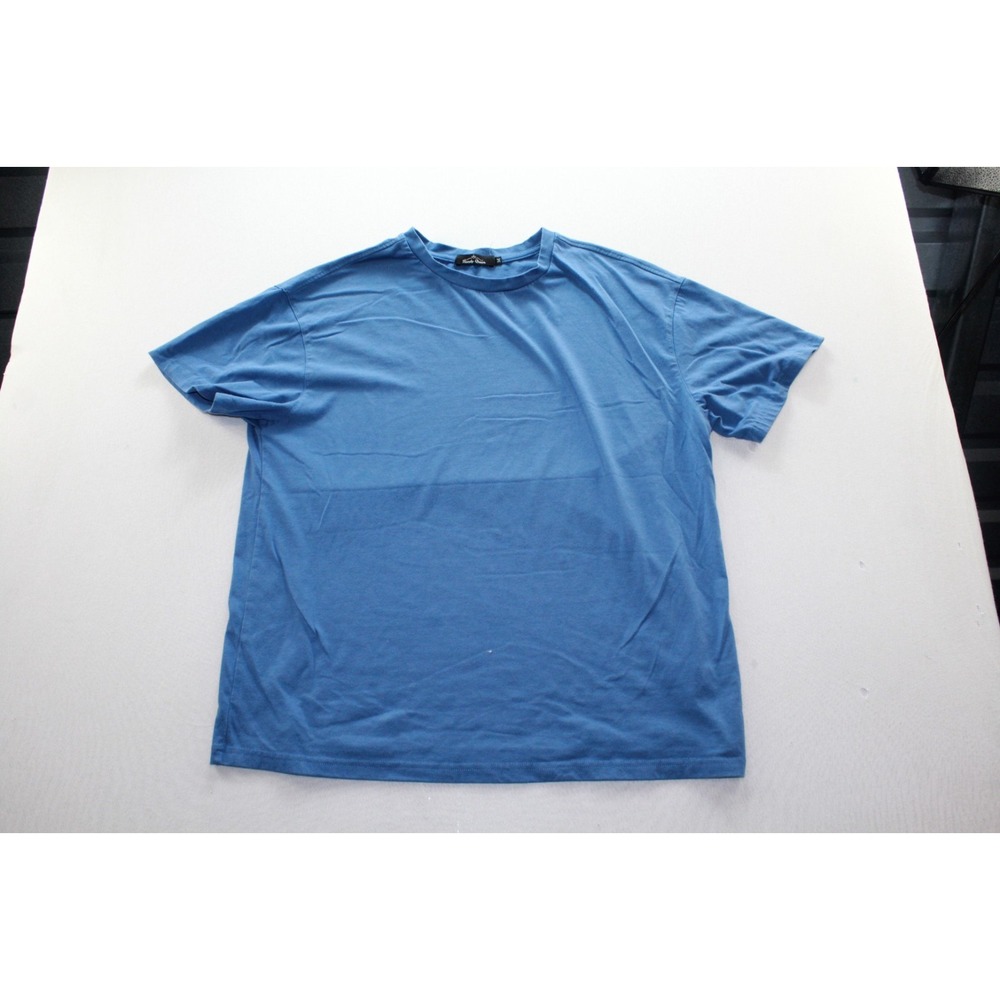 Trendy Queen T-Shirt Women Medium Blue Excellent Round Neck Short Sleeve Basic
